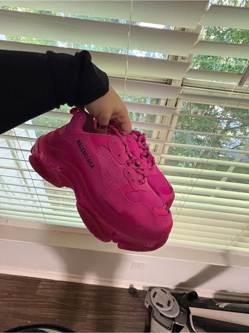 Balenciaga Triple S Chunky Sneakers in Hot Pink